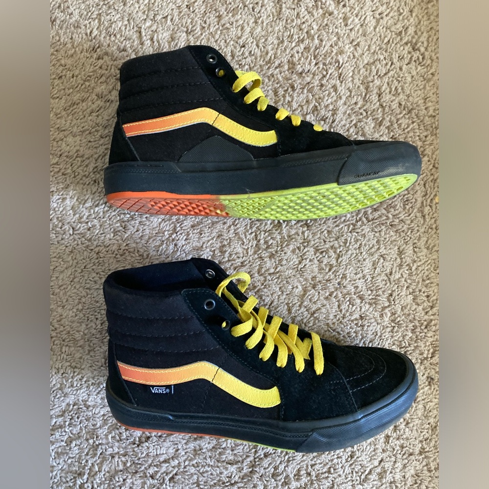 Vans Black and Yellow High-Top Sneakers - Picture 6 of 16